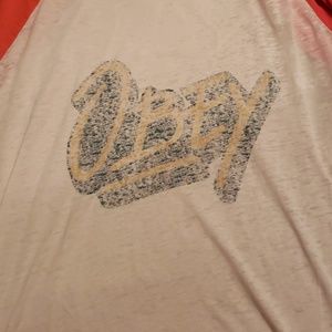 Obey 3/4 length shirt